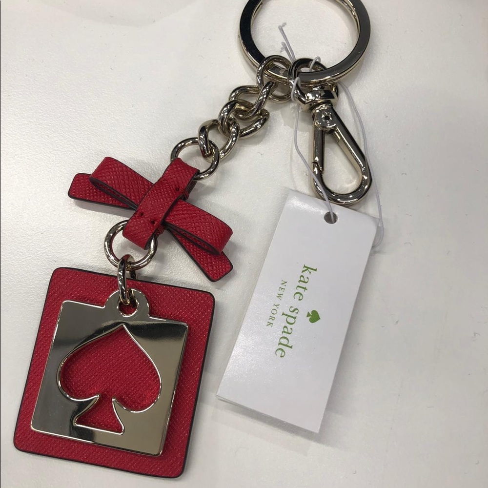 Kate Spade Cut Out Spade Keychain - NWT - Red